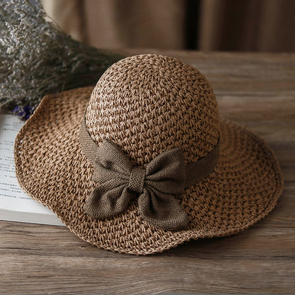 🧢 Nyní se slevou 49 %! 🌞 Elegantní pletený slaměný klobouk s mašlí – prodyšný a skládací, ideální volba na pláž i na cesty 👒