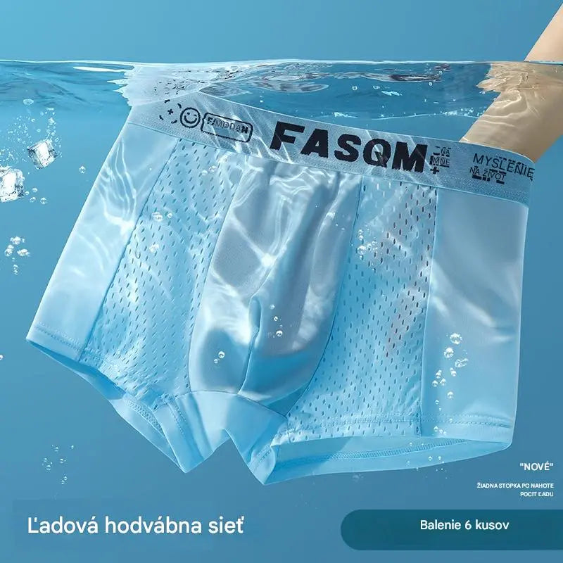 💥👍【Kúpte 3 kusy, získajte 3 zadarmo】【L-4XL】Pánske priedušné sieťované boxerky Ice Silk