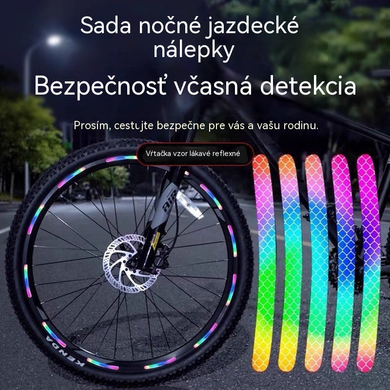 ✨【100 položiek】🚲Reflexné nálepky na bicykle, príslušenstvo pre jazdu v noci, nálepky na svietiace ráfiky kolies