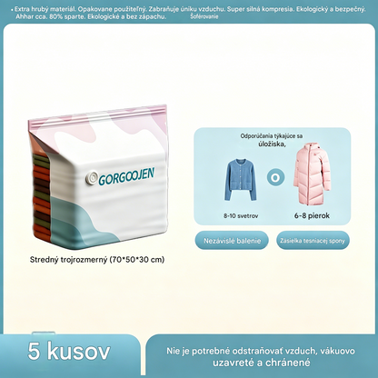 🧳 5 položiek len za 23 € 💨 Veľké stlačiteľné vákuové úložné vrecká: Nie je potrebné žiadne vzduchové čerpadlo, nepriepustné, ideálne na úsporu miesta v kufri a doma ✈️