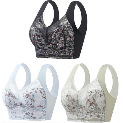 💕【3 balenie】💕🎁Bezšvová ľadová hodvábna veľká podprsenka, priedušná a nastaviteľná【40kg-100kg】