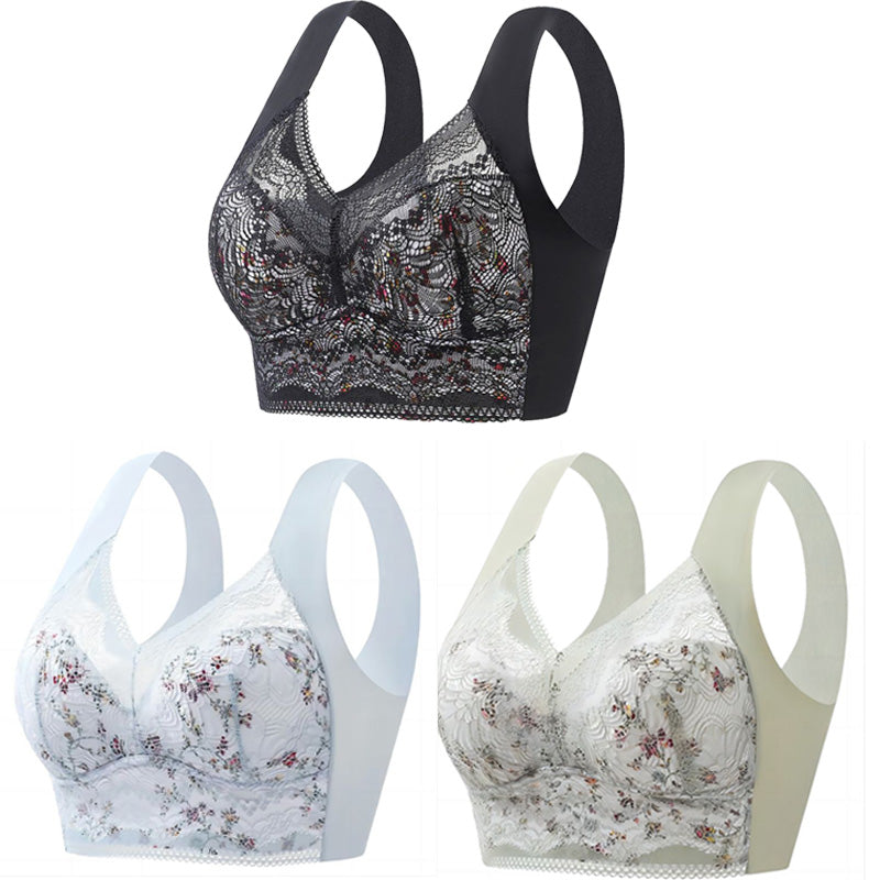 💕【3 balenie】💕🎁Bezšvová ľadová hodvábna veľká podprsenka, priedušná a nastaviteľná【40kg-100kg】