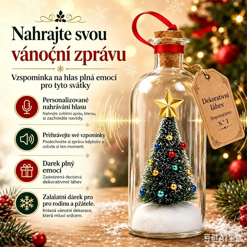 🎄Nahrateľný/prehrávateľný odkaz vo fľaši, vzácny suvenír, jedinečná bytová dekorácia.