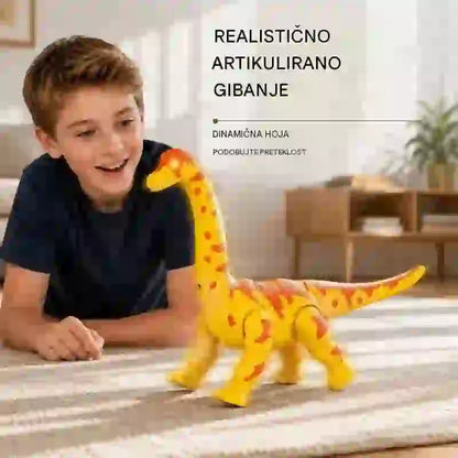 🦕 Električni brahiozaver, ki hodi: igrača dinozaver s funkcijami gibanja, zvočnimi učinki in očmi z LED-osvetlitvijo.