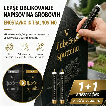 ⭐【1 sada za 5 ks.】🖍️Voděodolné a blednoucí pero pro opravu a přemalování nápisů na kamenných deskách