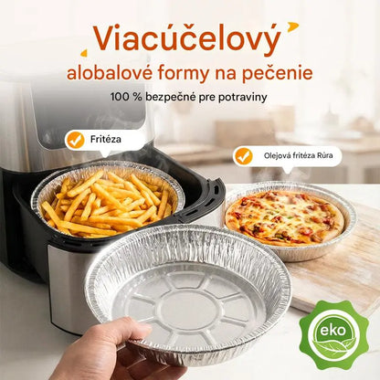 🍲🔥【Balenie 10 kusov】Alobalové misky do rúry a fritézy, rôzne veľkosti, opakovane použiteľné