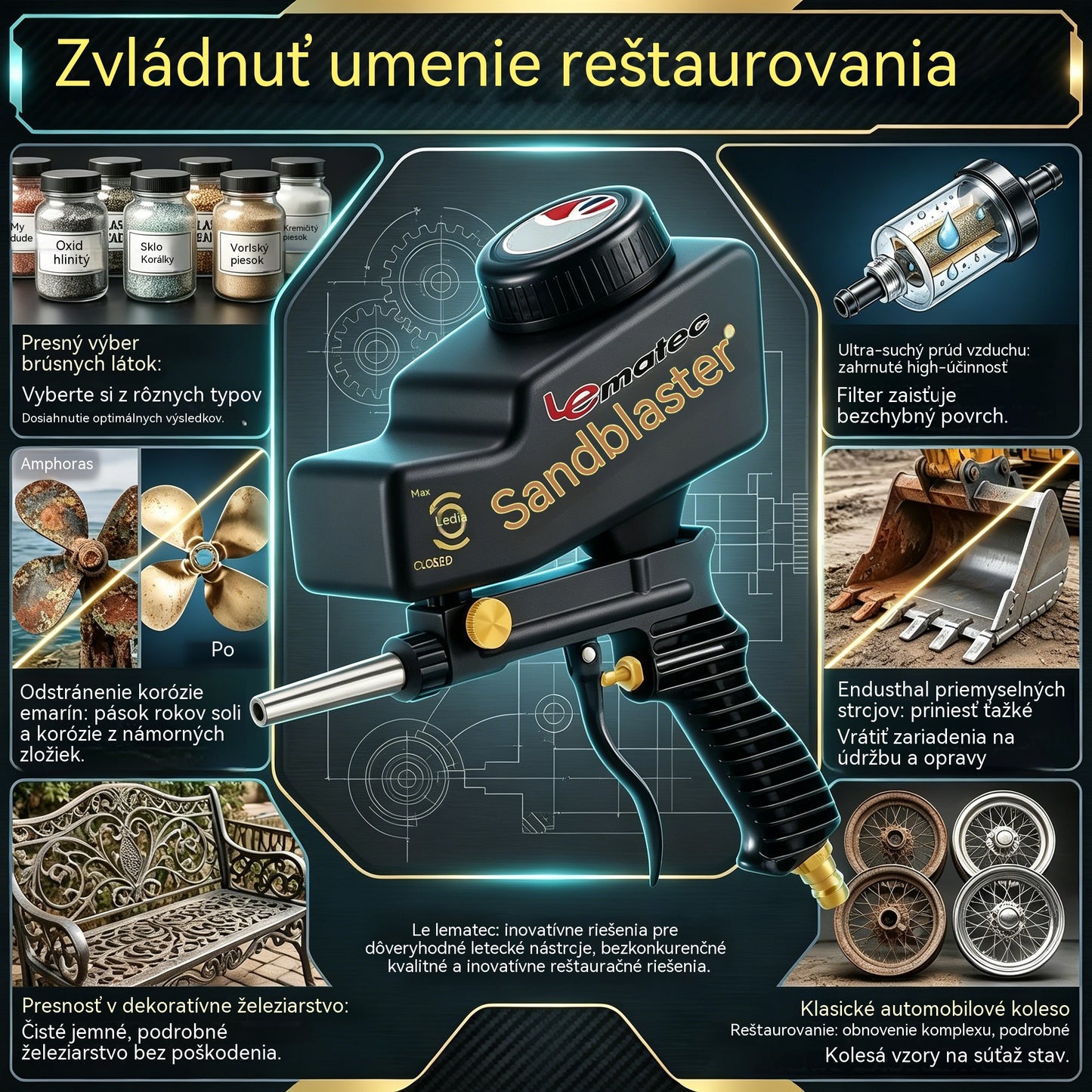🔫✨ Prenosná pieskovacia pištoľ s gravitačným účinkom – na odstraňovanie hrdze, leptanie a odhrotovanie.