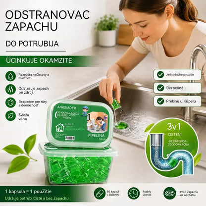2 pakiranja (100 tableta) za 24 eura.. Kapsule topljive u vodi za uklanjanje mirisa iz odvoda – savršeno rješenje za sprječavanje širenja neugodnih mirisa u kupaonicama i kuhinjama.