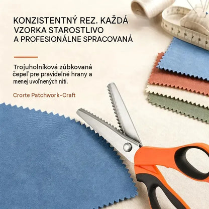 👗✂️ Krajčírske nožnice s ozdobnou čepeľou - Profesionálne na cikcakové a vlnité strihanie | Ideálne na látky, patchwork a DIY projekty