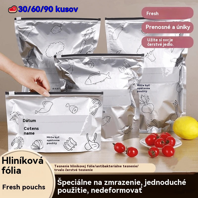 🔥🥗Celkom 30 antibakteriálnych hliníkových fóliových vrecúšok, super jednoduché použitie, pre zachovanie čerstvosti.