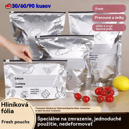 🔥🥗Celkom 30 antibakteriálnych hliníkových fóliových vrecúšok, super jednoduché použitie, pre zachovanie čerstvosti.