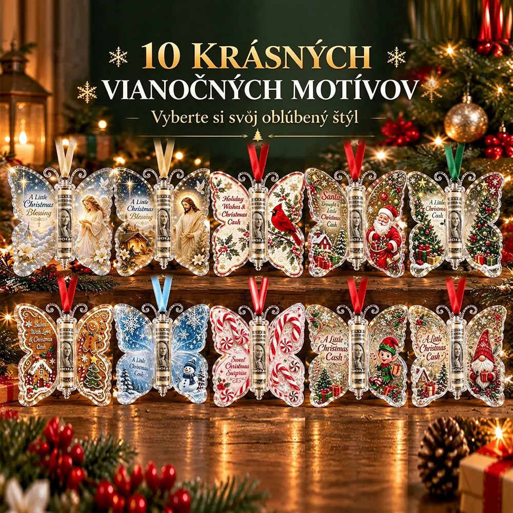 🦋🎁Darčeková ozdoba motýľ v hotovosti