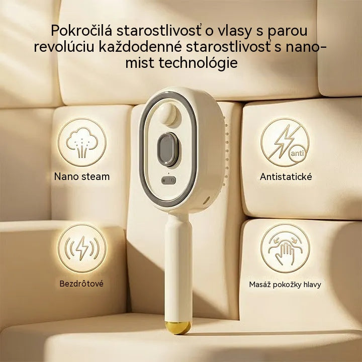 Elektrický rozprašovač s masážnym hrebeňom so vzduchovým vankúšom