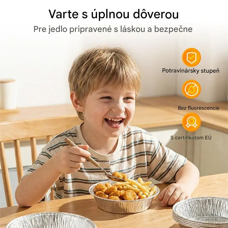 🍲🔥【Balenie 10 kusov】Alobalové misky do rúry a fritézy, rôzne veľkosti, opakovane použiteľné