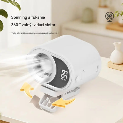 🌀 Hands-free ventilátor s LED displejom, vstavaným klipom a 199 nastaviteľnými úrovňami