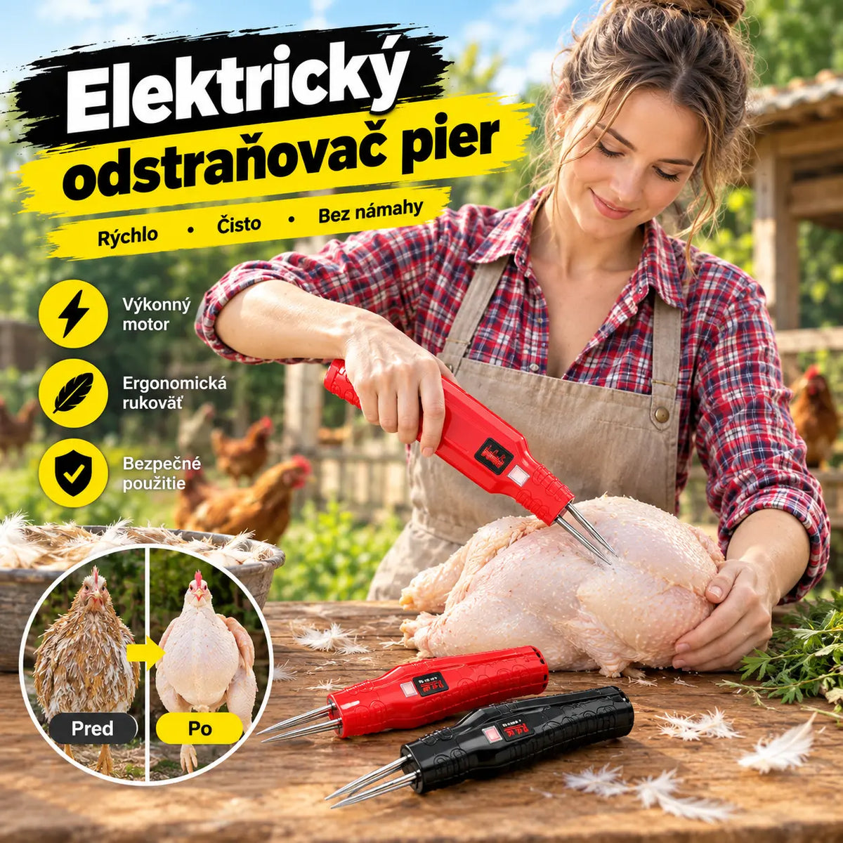 🐖🐔🦆 Vysoko účinný nástroj na odstraňovanie peria zo sliepok a kačíc na domáce použitie