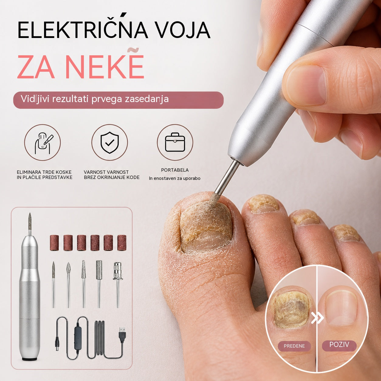 💅👍 Električna pilica za nohte za zdravljenje onihomikoze