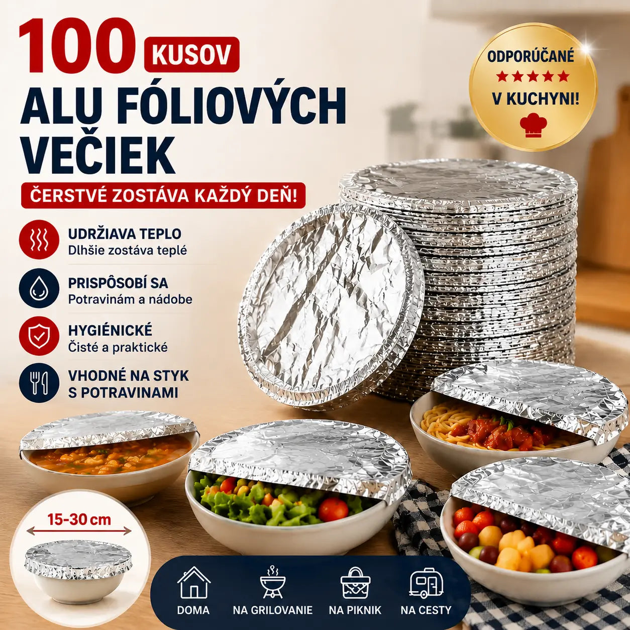 📢📢 ZĽAVA 50%!⏰【100 kusov】 Izolačný kryt z hliníkovej fólie