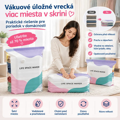 👕📦【5 kusov 24€】Kompresné vrecká na uloženie oblečenia, nevyžadujú vákuum, zosilnená konštrukcia.