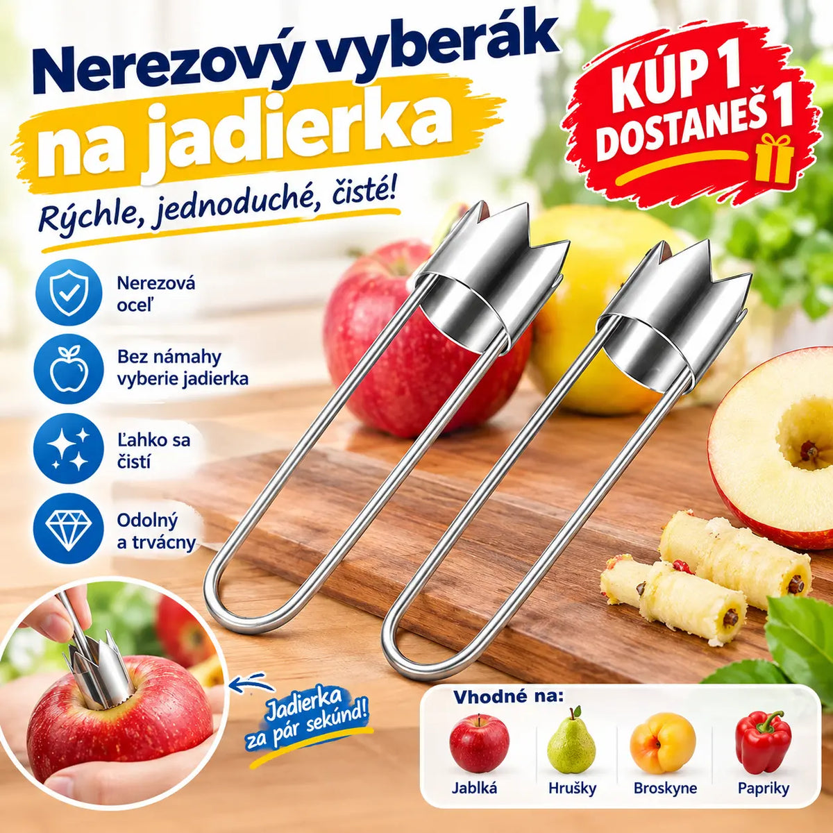🥕✨【Kúp 1 a získaj 1 zadarmo】Odstraňovač jadier z nehrdzavejúcej ocele
