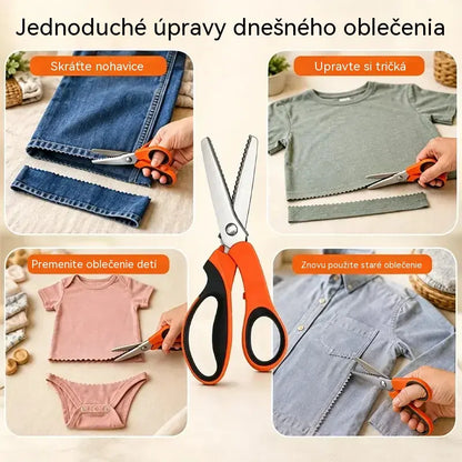 👗✂️ Krajčírske nožnice s ozdobným ostrím – Profesionálne na cikcakové a vlnité strihanie | Ideálne na látky, patchwork a DIY projekty
