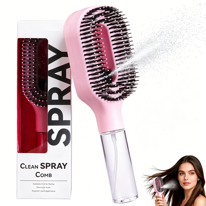 💖💨Un peine con función de pulverización de un solo botón para evitar eficazmente que el cabello se enrede.
