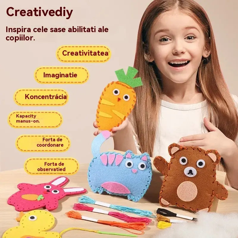 🧵Komplet za šivanje "naredi sam", ročno izdelan, primeren za otroke