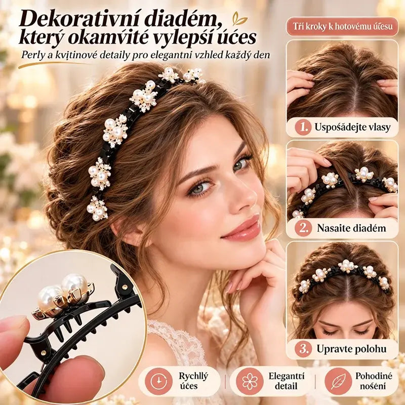 【5-dielna súprava】🌼Pletené čelenky a sponky do vlasov✨