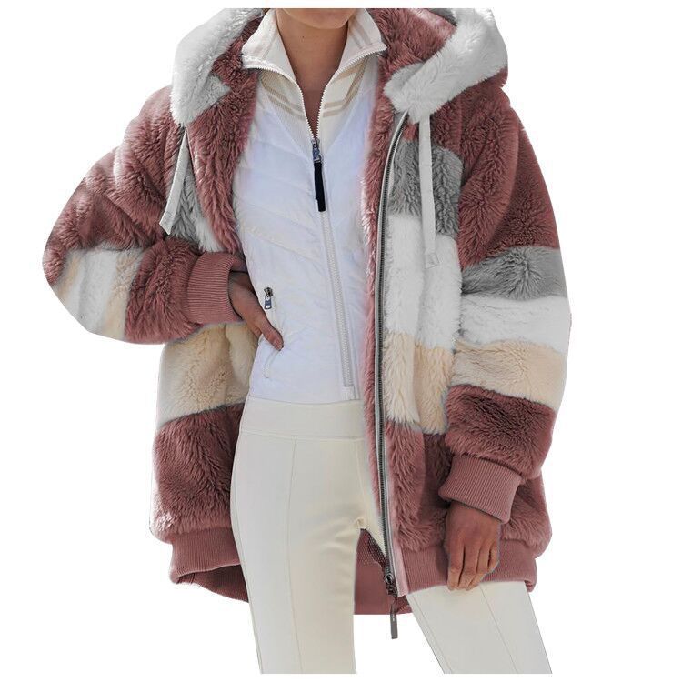 ☃️Limitovaná ponuka, zľava 35%❄️【S-5XL】Nová dámska zimná bunda 2025, hrubá s plyšovými pruhmi