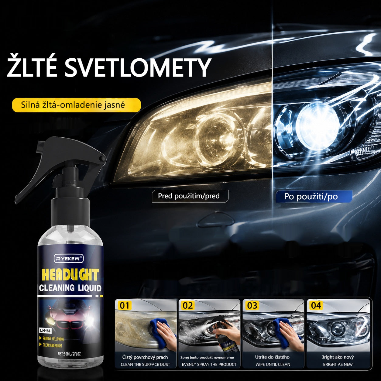 【Kúp 1 a získaj 1 zadarmo】✨ Sada na opravu svetlometov – Obnovte jas a chráňte svoje svetlomety! 🚗💡