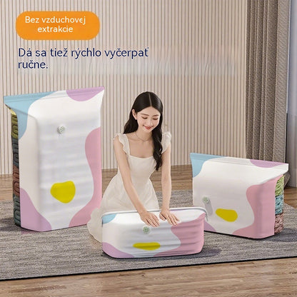 🧳【5-dielna sada】💨 Veľké, stlačiteľné vákuové úložné vrecko: nevyžaduje pumpičku, je nepriepustné a ideálne na úsporu miesta v kufri a doma ✈️