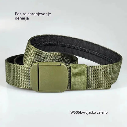 🔥【Kupite 1, dobite 1 gratis】🔥【Dolžina: 130 cm】Taktični potovalni pas s skritim žepom za denar