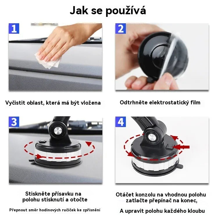🚗Praktický a prenosný držiak na telefón do auta, maximálna nosnosť 5 kg!