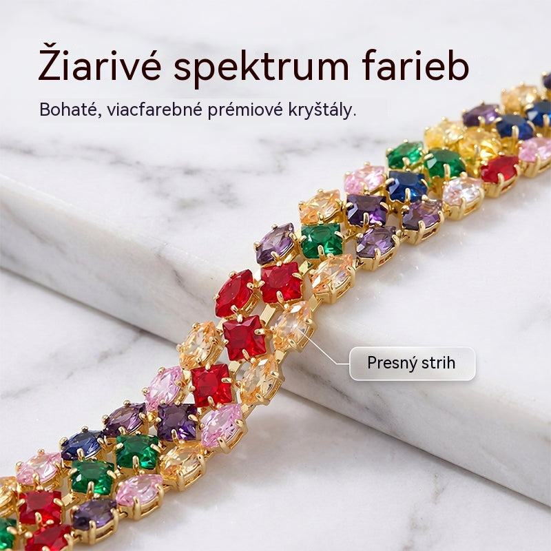 ✨48% ZĽAVA TERAZ! Dámsky elegantný viacfarebný tenisový náramok
