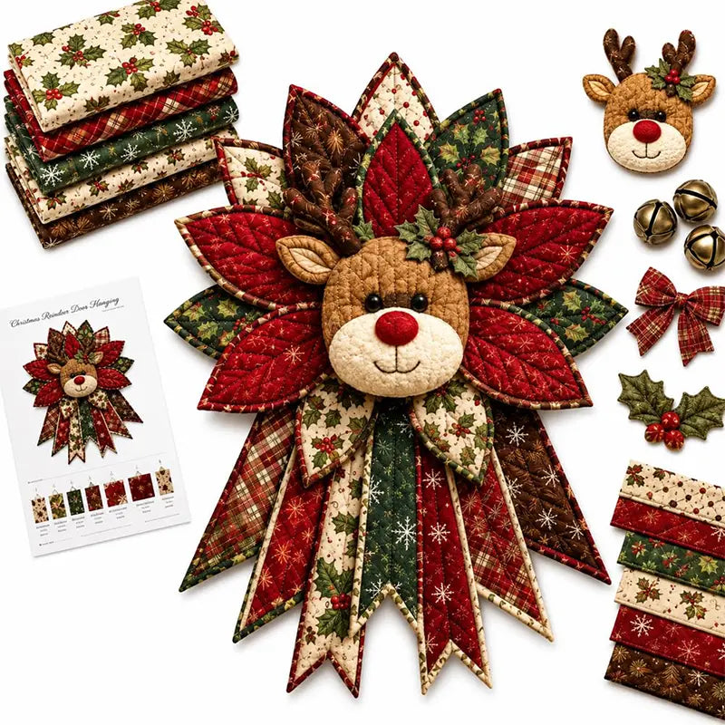 🎇🎄Sada na šitie prešívaných vianočných závesov na dvere (7 dizajnov)