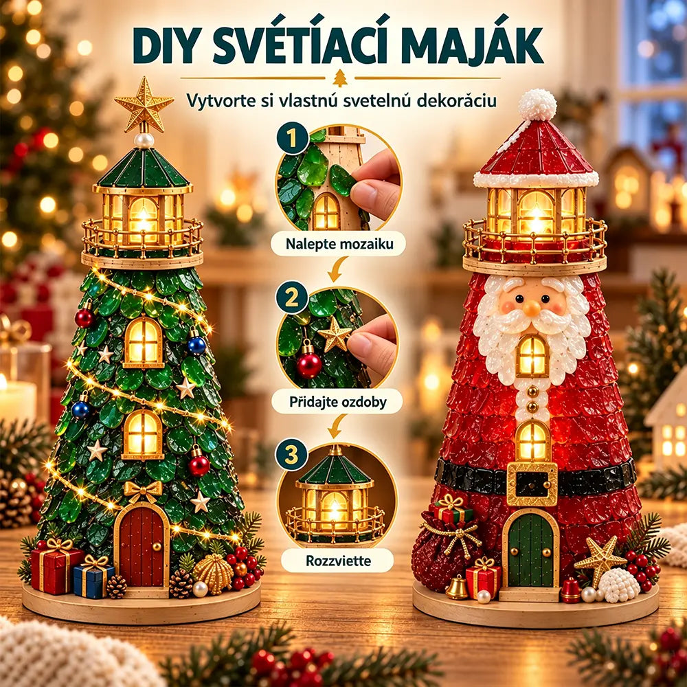 ✨Sada ozdôb v tvare svietiacej majáky svojpomocne