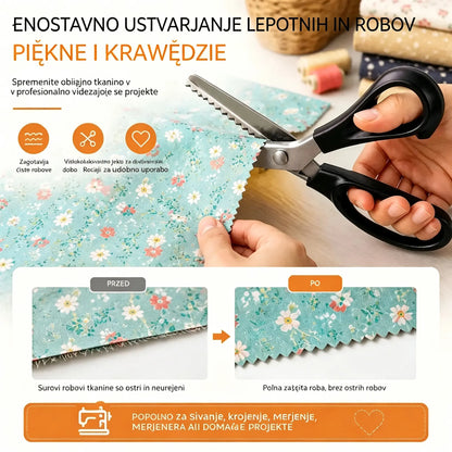 2 kosa za 22 €🔥Kupite enega, enega dobite brezplačno✂️ Profesionalne cikcak škarje - Škarje za blago z ostrimi nazobčanimi rezili