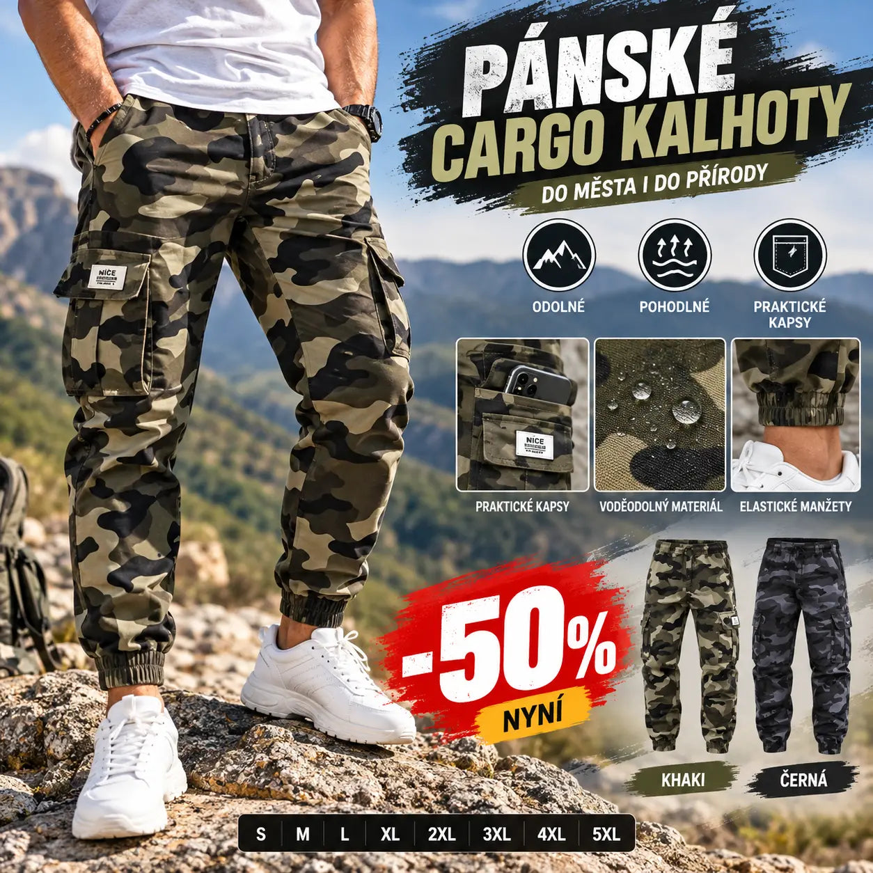 🛠️ ZĽAVA 60%! 👖 Odolné taktické pracovné nohavice – zmes nylonu a bavlny, mnoho funkčných vreciek, ideálne pre prácu vonku 🌲