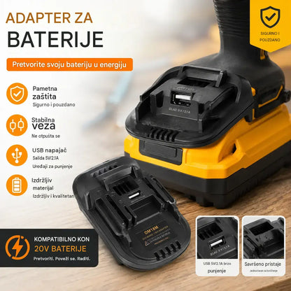 ⚡Adapter za litijeve baterije za alate od 18 V baterija