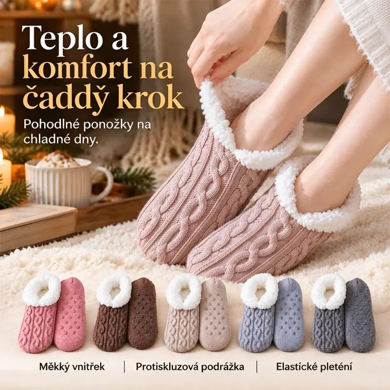 🔥🧦Silikónové protišmykové skrútené podlahové ponožky