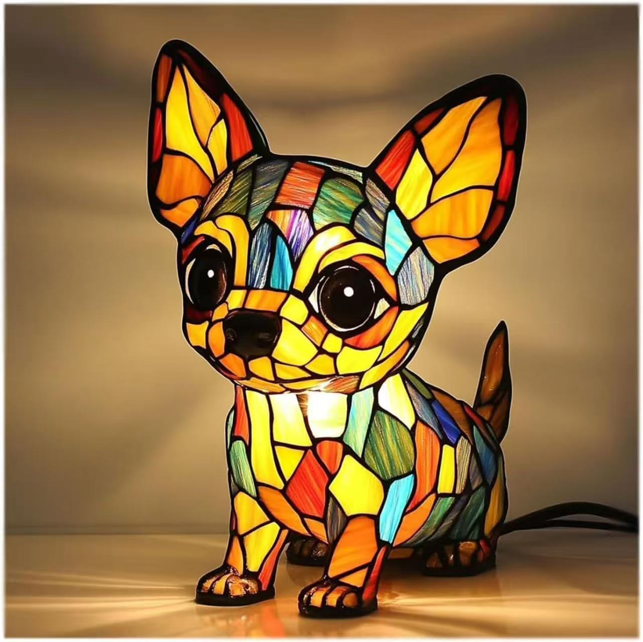 🐱🐶Živicové ozdoby, LED nočné svetlo, umenie, soška zvieraťa, kreatívna dekorácia do kancelárie, domova, vypínač s USB zásuvkou