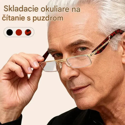 🔥Skladacie okuliare na čítanie a puzdro na okuliare s ochranou proti modrému svetlu