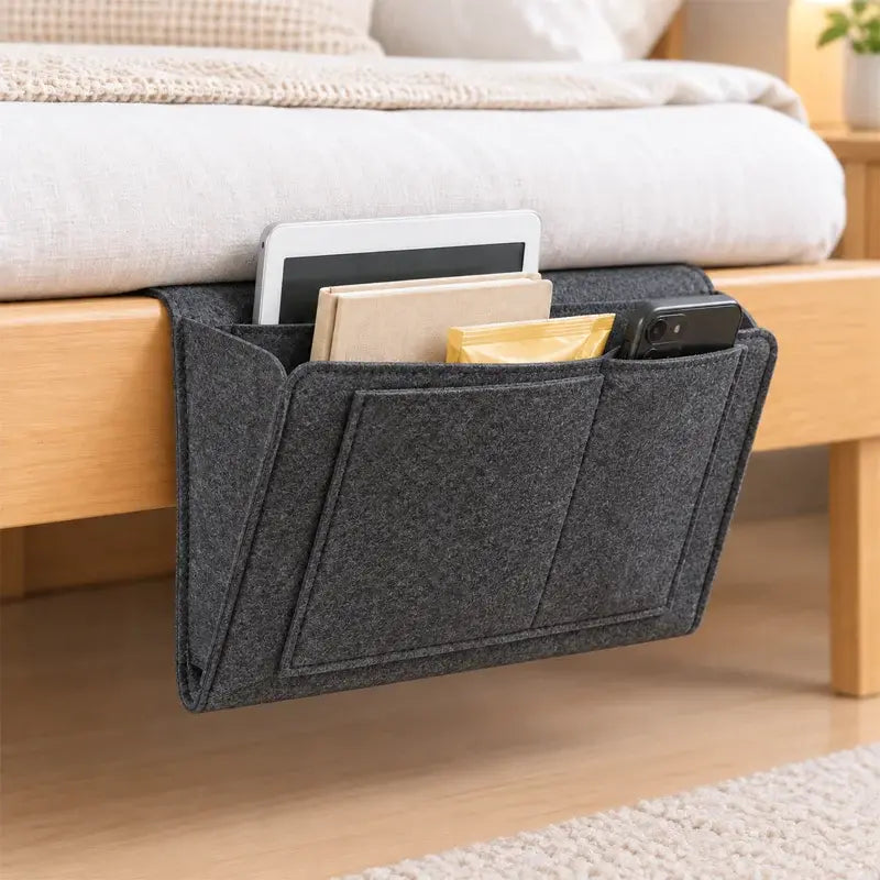 🛏️【Kúpte 1 a dostanete 1 zadarmo】✨ Zavesný organizér na posteľ z plsti | Mimoriadne odolná úložná taška do spálne, ktorú možno pripevniť bez vŕtania