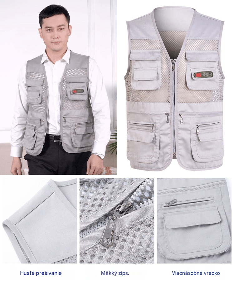 Jednoduchá a praktická vesta s viacerými vreckami 🔥【XL-4XL】