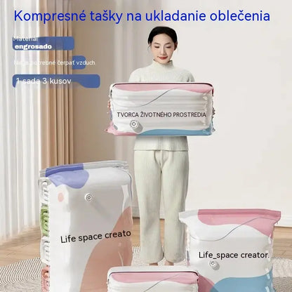 👕📦【5 kusov】Kompresné vrecká na uloženie oblečenia, nevyžadujú vákuum, zosilnená konštrukcia.