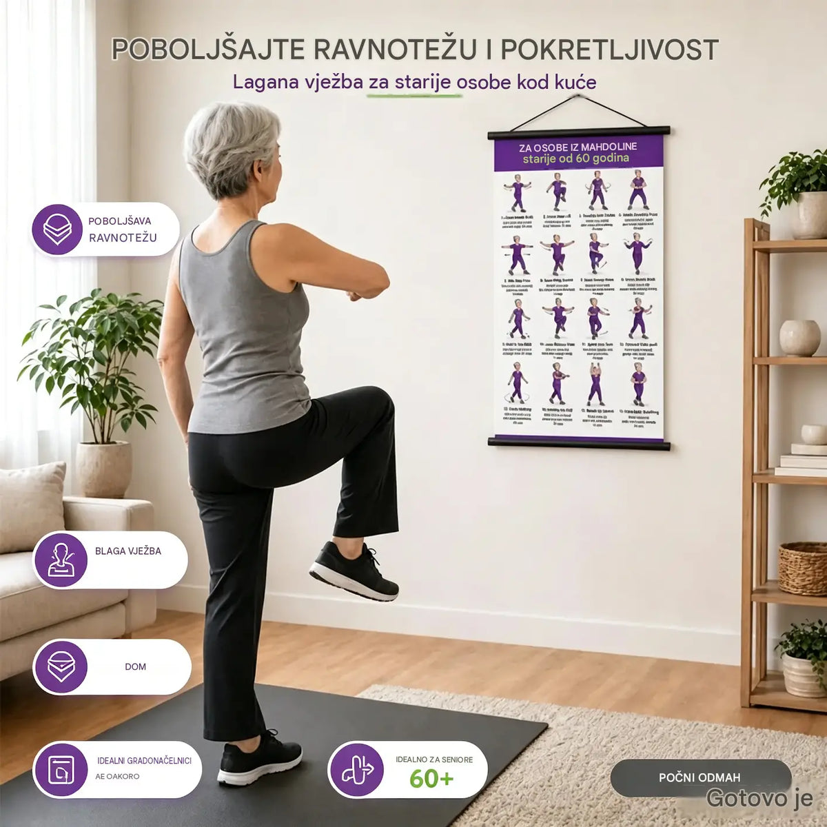 Poster za vježbanje Tai Chija za starije osobe