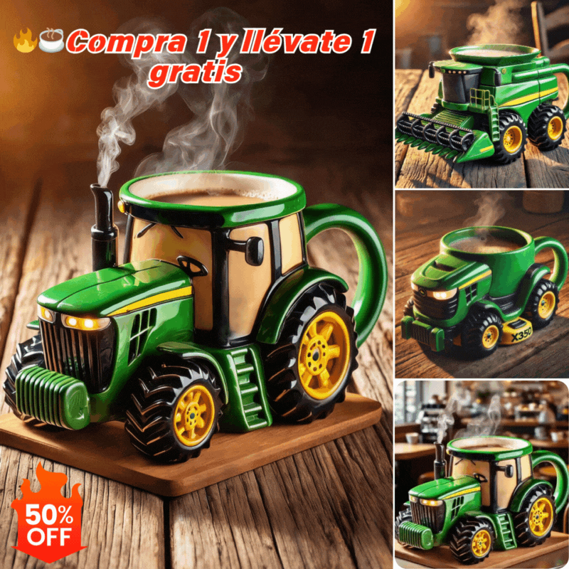 🔥【Compra uno y llévate otro gratis】☕Taza de café retro con forma de tractor agrícola