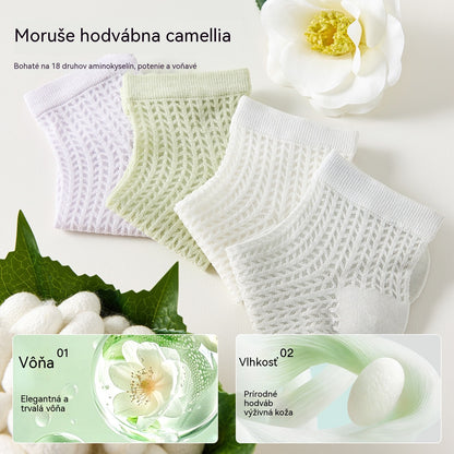 🧦【8 párov】🧊Tenké hodvábne sieťované ponožky do polovice lýtok s chladivými, zápachom odolnými a antibakteriálnymi vlastnosťami
