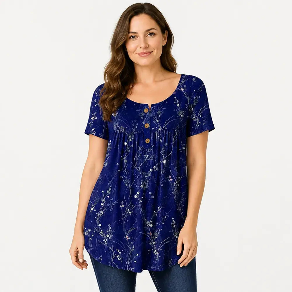 👚【L-6XL】Dámske šaty s plisovanou potlačou a kytičkovým pásom