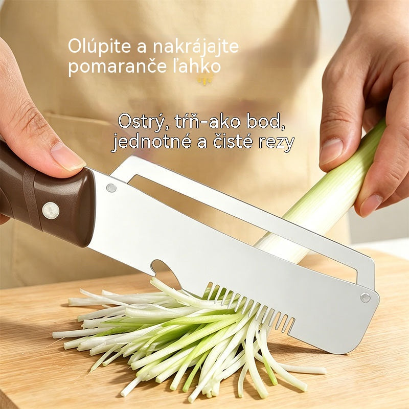 ✅【Kúpte 1 a získajte 1 zadarmo!】🧅🔪 Multifunkčná kuchynská škrabka 3 v 1: Šúpe, krája a otvára fľaše! 🔥